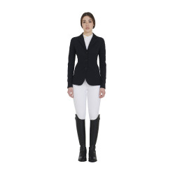 Casaco de competição feminino de 3 botões Elegance Equestro Preto