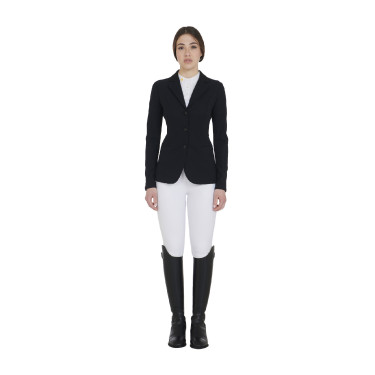 Casaco de competição feminino de 3 botões Elegance Equestro Preto