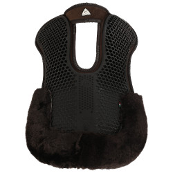 Amortecedor traseiro de camurça com lã de carneiro e dianteiro em gel Acavallo Castanho / castanho