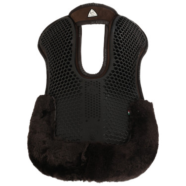 Amortecedor traseiro de camurça com lã de carneiro e dianteiro em gel Acavallo Castanho / castanho