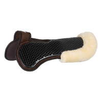 Amortecedor traseiro de camurça com lã de carneiro e dianteiro em gel Acavallo Marrom / natural Castanho Amortecedor traseiro de camurça com lã de carneiro e dianteiro em gel Acavallo Marrom / natural Castanho