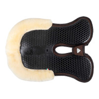 Amortecedor traseiro de camurça com lã de carneiro e dianteiro em gel Acavallo Marrom / natural Castanho Amortecedor traseiro de camurça com lã de carneiro e dianteiro em gel Acavallo Marrom / natural Castanho