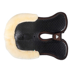 Amortecedor traseiro de camurça com lã de carneiro e dianteiro em gel Acavallo Marrom / natural Castanho