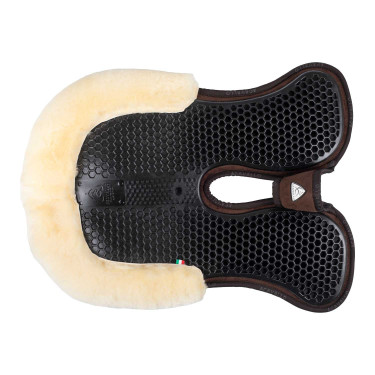 Amortecedor traseiro de camurça com lã de carneiro e dianteiro em gel Acavallo Marrom / natural Castanho