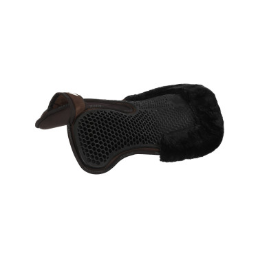 Amortecedor traseiro de camurça com lã de carneiro e dianteiro em gel Acavallo Marrom / preto Castanho