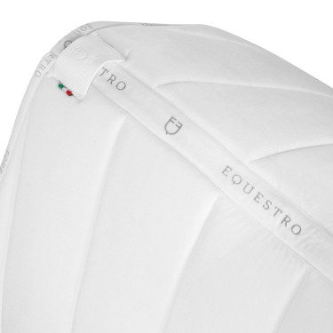 Sela de salto em veludo e tecido técnico Equestro Branco / branco