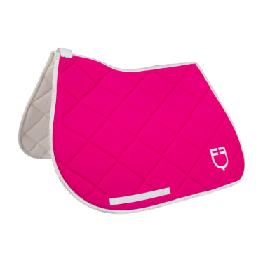 Sela de salto em tecido técnico com logotipo GP Equestro Fúcsia / branco Rosa