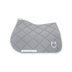 Sela de salto em tecido técnico com logotipo GP Equestro Cinza / branco Sela de salto em tecido técnico com logotipo GP Equestro Cinza / branco