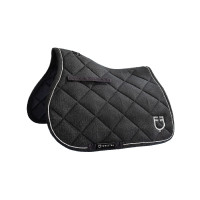 Almofada de sela para salto em algodão com debruns e logotipo Diamond Equestro Cinzento