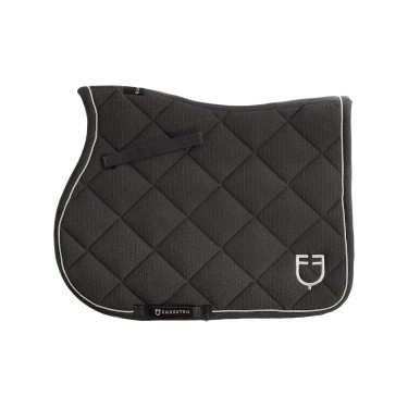 Almofada de sela para salto em algodão com debruns e logotipo Diamond Equestro Cinzento