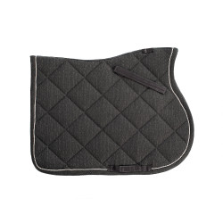 Almofada de sela para salto em algodão com debruns e logotipo Diamond Equestro Cinzento
