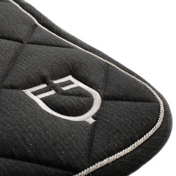 Almofada de sela para salto em algodão com debruns e logotipo Diamond Equestro Cinzento