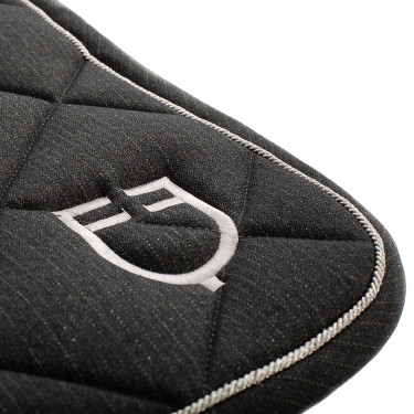 Almofada de sela para salto em algodão com debruns e logotipo Diamond Equestro Cinzento