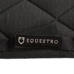 Almofada de sela para salto em algodão com debruns e logotipo Diamond Equestro Cinzento