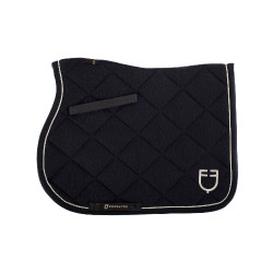 Almofada de sela para salto em algodão com debruns e logotipo Diamond Equestro Marinho Azul-marinho