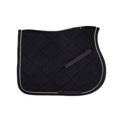 Almofada de sela para salto em algodão com debruns e logotipo Diamond Equestro Marinho Azul-marinho