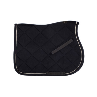 Almofada de sela para salto em algodão com debruns e logotipo Diamond Equestro Marinho Azul-marinho