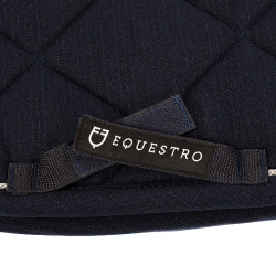 Almofada de sela para salto em algodão com debruns e logotipo Diamond Equestro Marinho Azul-marinho