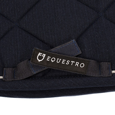 Almofada de sela para salto em algodão com debruns e logotipo Diamond Equestro Marinho Azul-marinho