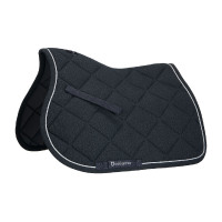 Almofada de sela para salto em algodão com debruns Diamond Equestro Cinzento Almofada de sela para salto em algodão com debruns Diamond Equestro Cinzento