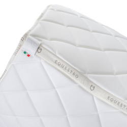 Sela de salto com logotipo multicolorido GP Equestro Branco / branco / vermelho papoula Sela de salto com logotipo multicolorido GP Equestro Branco / branco / vermelho papoula