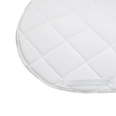 Sela de salto com logotipo multicolorido GP Equestro Branco / branco / vermelho papoula Sela de salto com logotipo multicolorido GP Equestro Branco / branco / vermelho papoula