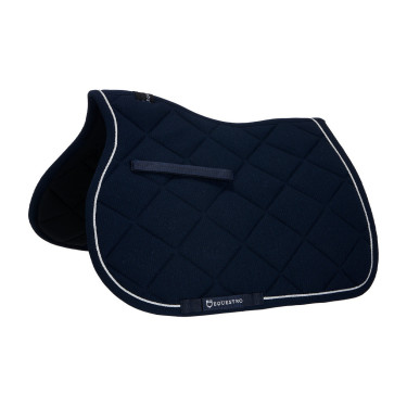 Sela de salto para pônei Diamond em algodão com debruns Equestro Marinho Azul-marinho