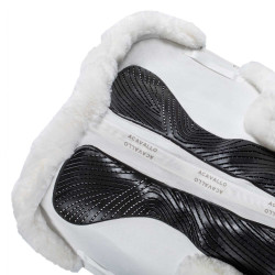 Almofada de salto Numnah com aderência em gel dos dois lados e borda completa em lã de carneiro Acavallo Branco / preto