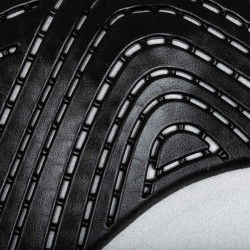 Almofada de salto Numnah com aderência em gel dos dois lados e borda completa em lã de carneiro Acavallo Branco / preto