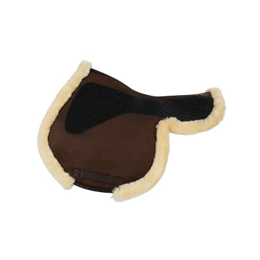 Almofada de salto Numnah com aderência em gel dos dois lados e borda completa em lã de carneiro Acavallo Marrom / natural Almofada de salto Numnah com aderência em gel dos dois lados e borda completa em lã de carneiro Acavallo Marrom / natural