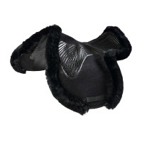 Almofada de salto Numnah com aderência em gel dos dois lados e borda completa em lã de carneiro Acavallo Preto / preto