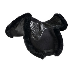 Almofada de salto Numnah com aderência em gel dos dois lados e borda completa em lã de carneiro Acavallo Preto / preto