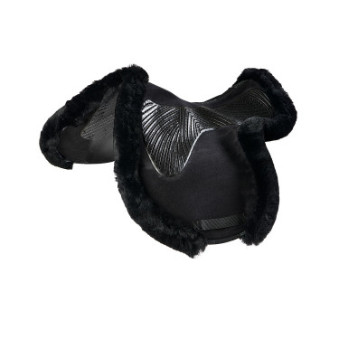 Almofada de salto Numnah com aderência em gel dos dois lados e borda completa em lã de carneiro Acavallo Preto / preto Almofada de salto Numnah com aderência em gel dos dois lados e borda completa em lã de carneiro Acavallo Preto / preto