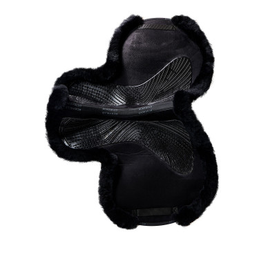 Almofada de salto Numnah com aderência em gel dos dois lados e borda completa em lã de carneiro Acavallo Preto / preto Almofada de salto Numnah com aderência em gel dos dois lados e borda completa em lã de carneiro Acavallo Preto / preto