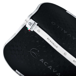 Tapete de salto em lycra com aderência em gel e parte inferior em fibra de bambu Acavallo Preto / branco