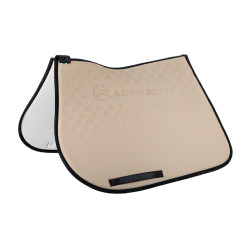 Tapete de salto em lycra com aderência em gel e parte inferior em fibra de bambu Acavallo Areia / preto Amarelo