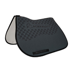 Tapete de salto em lycra com aderência em gel e parte inferior em fibra de bambu Acavallo Fumo dourado / preto Cinzento