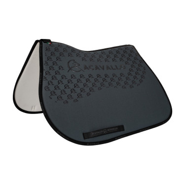 Tapete de salto em lycra com aderência em gel e parte inferior em fibra de bambu Acavallo Fumo dourado / preto Cinzento