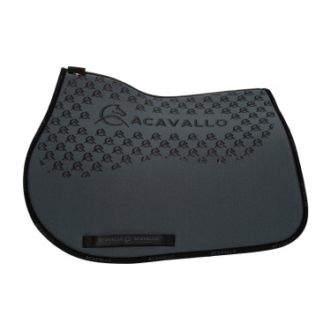 Tapete de salto em lycra com aderência em gel e parte inferior em fibra de bambu Acavallo Fumo dourado / preto Cinzento
