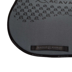 Tapete de salto em lycra com aderência em gel e parte inferior em fibra de bambu Acavallo Fumo dourado / preto Cinzento