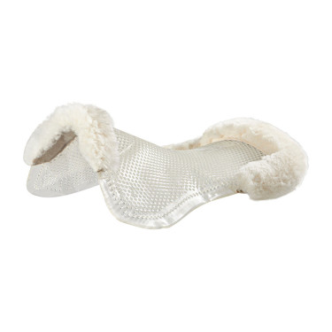 Amortecedor de gel para pônei com recorte e borda em pele de carneiro Classic Acavallo Transparente / natural Amortecedor de gel para pônei com recorte e borda em pele de carneiro Classic Acavallo Transparente / natural