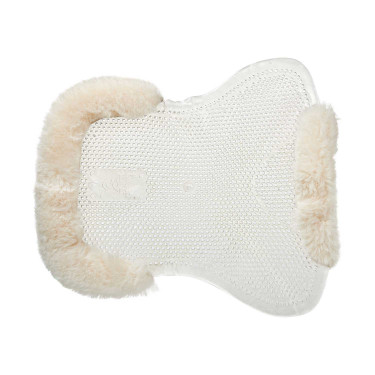 Amortecedor de gel para pônei com recorte e borda em pele de carneiro Classic Acavallo Transparente / natural Amortecedor de gel para pônei com recorte e borda em pele de carneiro Classic Acavallo Transparente / natural