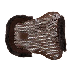 Amortecedor de gel para pônei com recorte e borda em pele de carneiro Classic Acavallo Castanho / castanho