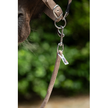 Longe Carlotta com mosquetão HKM  Cinzento-acastanhado Castanho