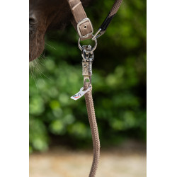 Longe Carlotta com mosquetão anti-pânico HKM Cinzento-acastanhado Castanho Longe Carlotta com mosquetão anti-pânico HKM Cinzento-acastanhado Castanho