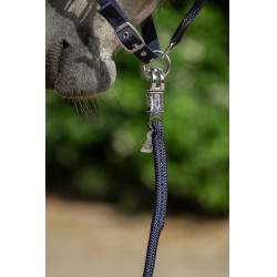 Longe Carlotta com mosquetão anti-pânico HKM Azul escuro