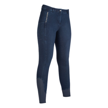 Calça feminina Aruba Denim com fundo 1/1 em silicone HKM Azul escuro