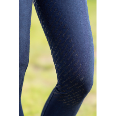 Calça feminina Aruba Denim com fundo 1/1 em silicone HKM Azul escuro Calça feminina Aruba Denim com fundo 1/1 em silicone HKM Azul escuro