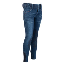 Calça infantil Aymee Denim com reforços de silicone HKM
