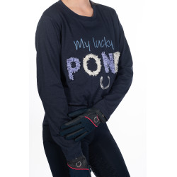 Polo de manga comprida infantil Aymee HKM Azul escuro